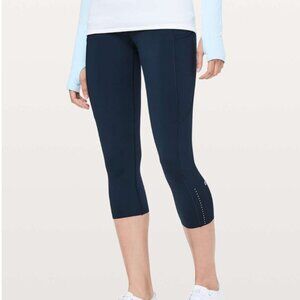 Lululemon Fast & Free Crop II *Nulux 19" True Navy